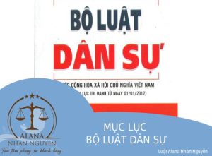 mục lục bộ luật dân sự mới nhất