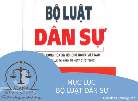 mục lục bộ luật dân sự mới nhất