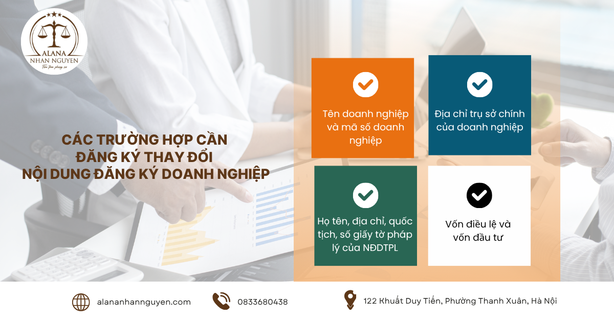 KHI NÀO CẦN ĐĂNG KÝ THAY ĐỔI NỘI DUNG ĐĂNG KÝ DOANH NGHIỆP? 